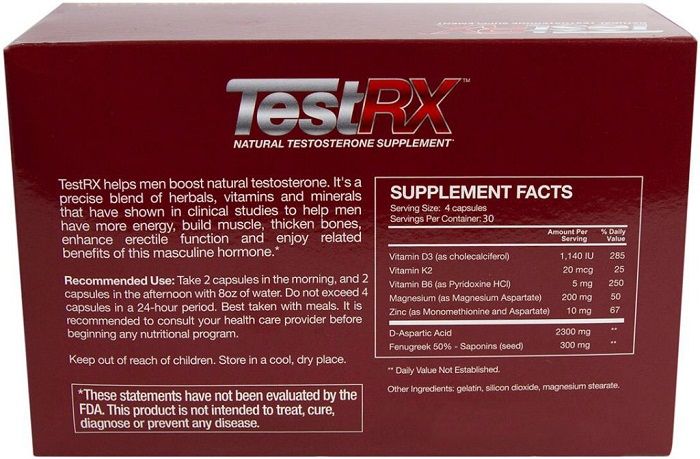 TestRX Supplement Facts