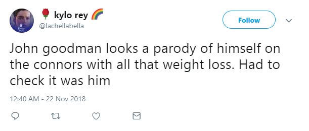 twitter comment on John goodman